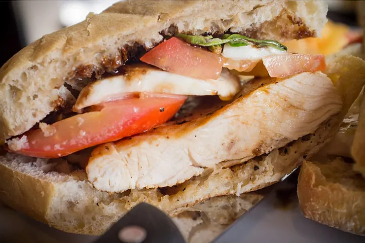 Blackstone Griddle chicken caprese sandwich